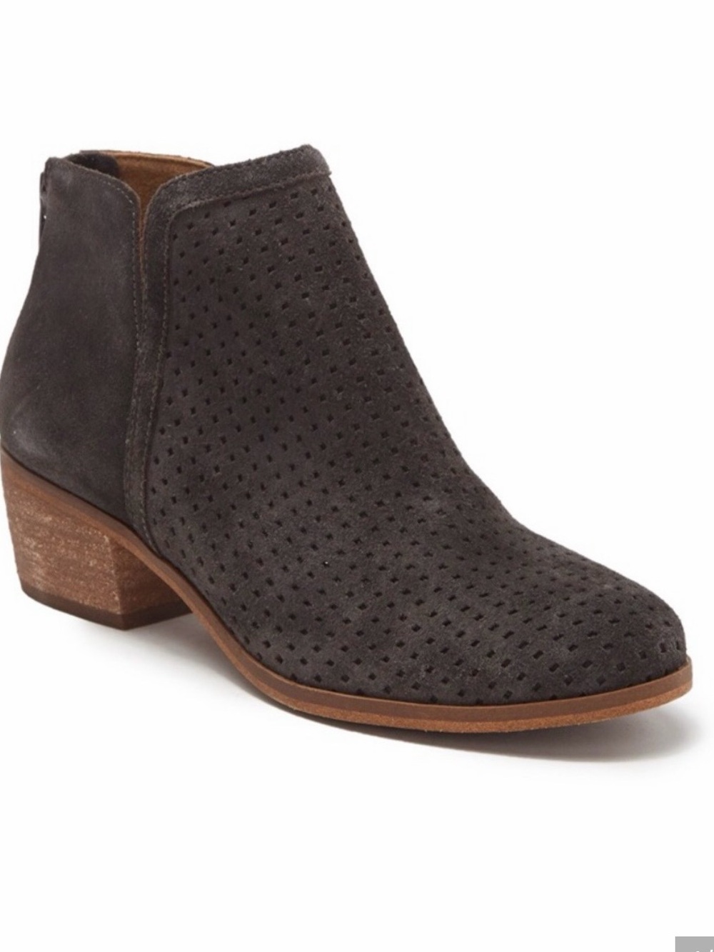 Susina Perforated Suede Ankle Bootie in black
